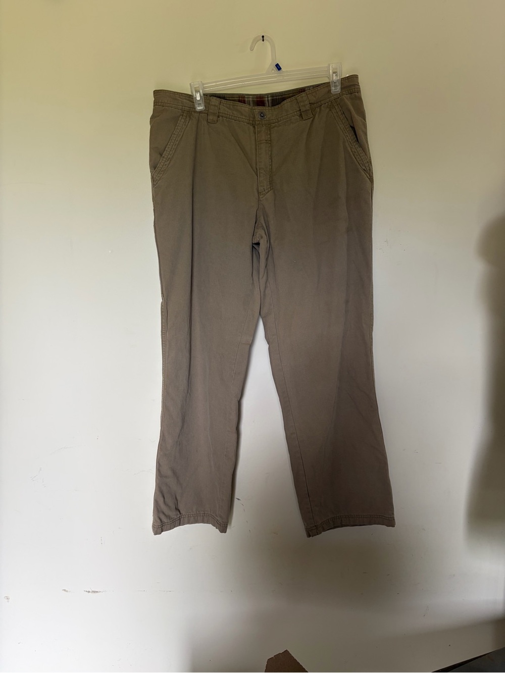 Columbia Mens Flannel Lined Carpenter Pants Canvas Workwear Khaki 38X32